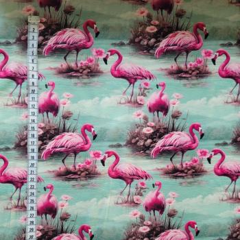 Preview: Jersey Baumwolle Pink Flamingo von Stenzo | Meterware